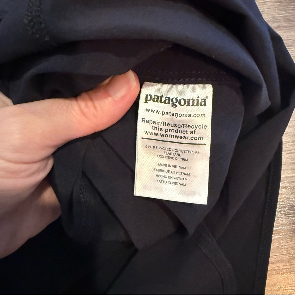 Patagonia Women's Black Fleetwith Tie Waist Mini Dress Size XL - Picture 8 of 10